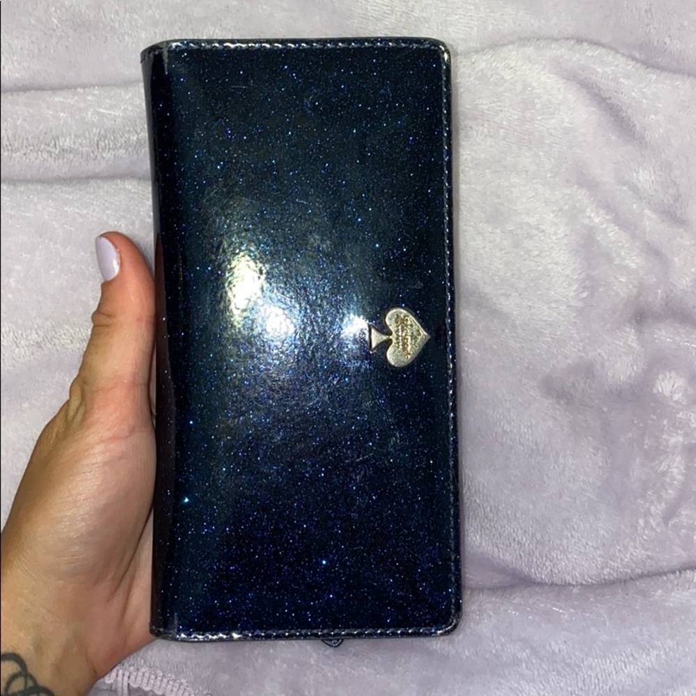 Kate spade blue sparkly wallet